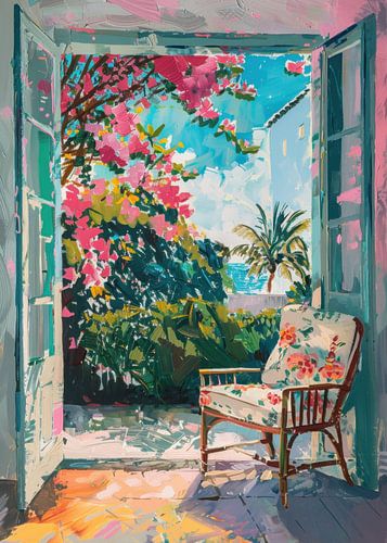 Deur naar de zee in de stijl van Matisse