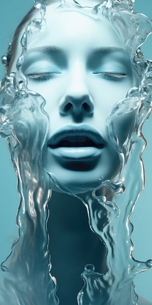 Beauty of a woman model covered in water by Art Bizarre
