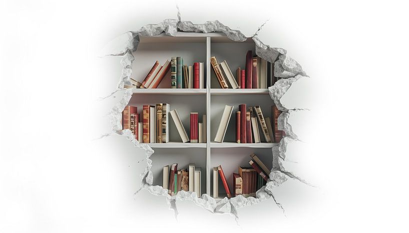 Wand-Bücherregal-Panorama von TheXclusive Art