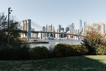 Brooklyn Bridge en Manhattan Skyline van swc07