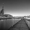 Bremerhaven Havenwelten Panorama (schwarzweiss) von Frank Herrmann