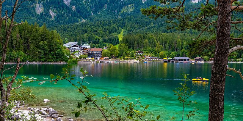 Eibsee Bavaria - Crystal clear mountain lake panorama by Photo Art Thomas Klee