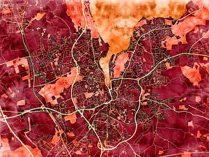 Karte von Flensburg im stil 'Amber Autumn'