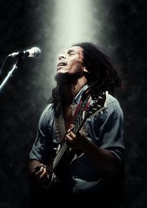 Bob Marley Porträt im Licht von Bert Hooijer
