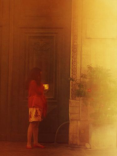 Parijs - meisje met de rode jas