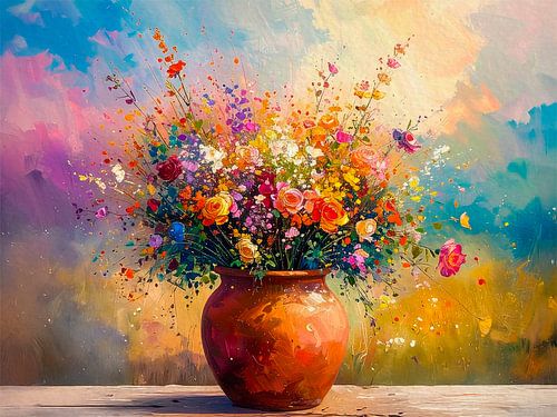 Sommerlicher und fröhlicher Blumenstrauß