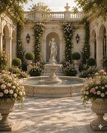 Rose Courtyard Fountain by Gentle Hours
