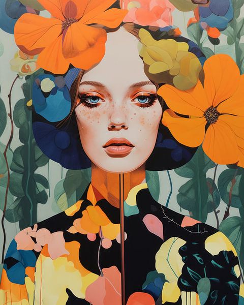 Modern and colourfully illustrated portrait by Studio Allee