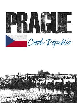 Praag Tsjechische Republiek van Printed Artings