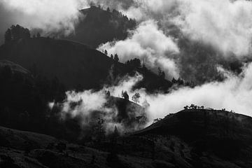 Uitzicht op de wolken aan de voet van Mount Rinjani van Shanti Hesse