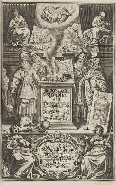 Lutherse bijbel, BIBLIA GERMANICA, 1704 van Atelier Liesjes