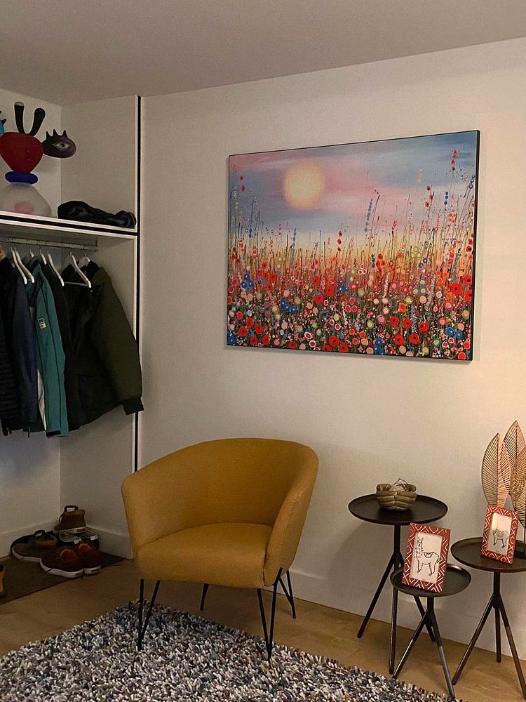 Peinture d'un champ de fleurs  par Bianca ter Riet 