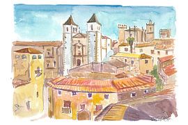 Vieille ville historique de Cáceres Vue en Estrémadure Lumière