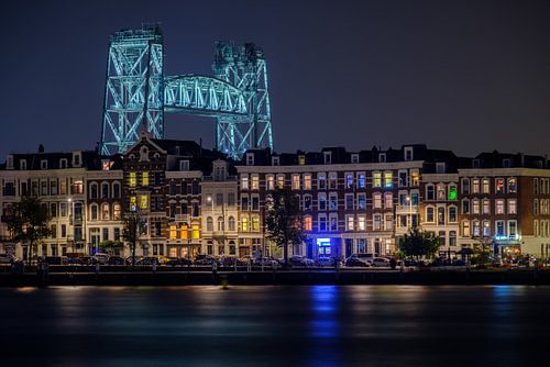 Avondfoto De Hef en het Noordereiland in Rotterdam