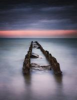 Breakwater in evening sun