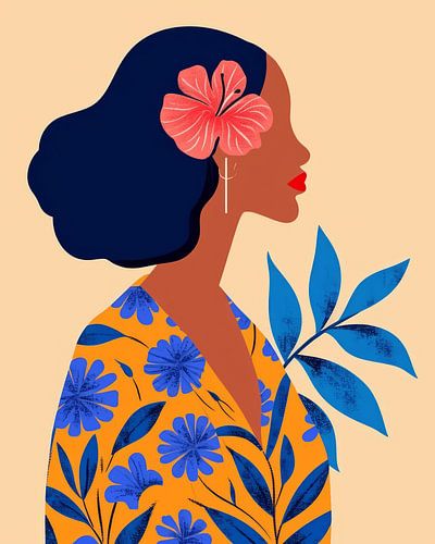 Portrait botanique moderne et abstrait