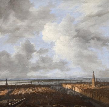 Een panorama van Amsterdam in de richting van het IJ, Jacob van Ruisdael