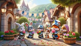 Festive joy in the medieval animal city by artefacti