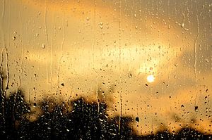 Regen nach einem heißen Tag