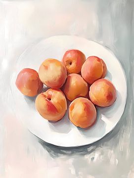 Peaches on Plate by IamHome Studio