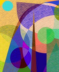 Abstrakt mit Farbflächen und Kreisen