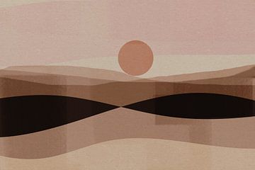 Minimalistisch landschap in aardkleuren van Dina Dankers