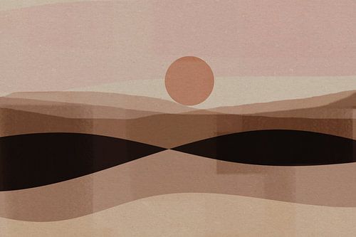 Minimalistisch landschap in aardkleuren