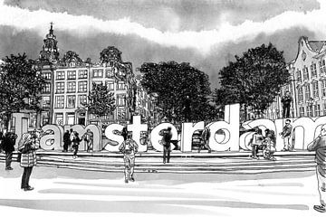 Fictie Kloveniersburgwal Amsterdam Nederland van Hendrik-Jan Kornelis