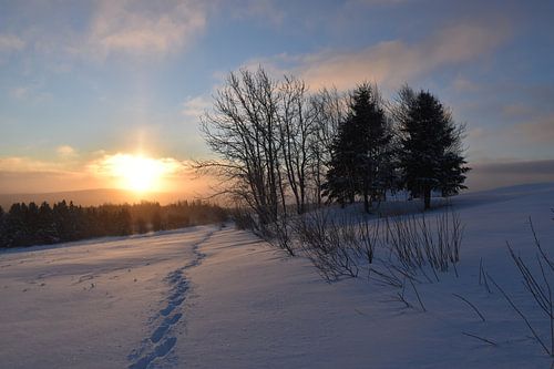 A sunrise on a cold morning