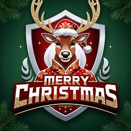 Vrolijk kerstmis rendier van Liona Toussaint