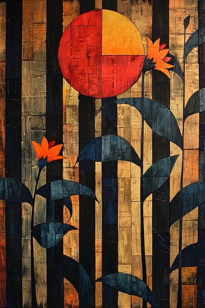 Abstract Bloemen in Geometrische Harmonie van Art & Soul Creations