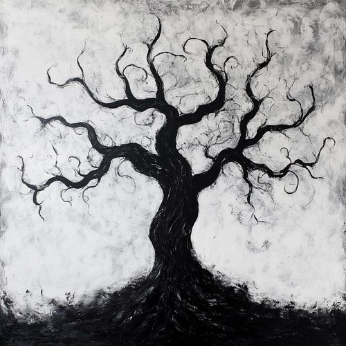 Abstract branches tree black and white