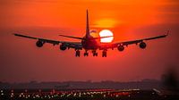 KLM cargo Boeing 747 landing at sunrise by Dennis Dieleman thumbnail