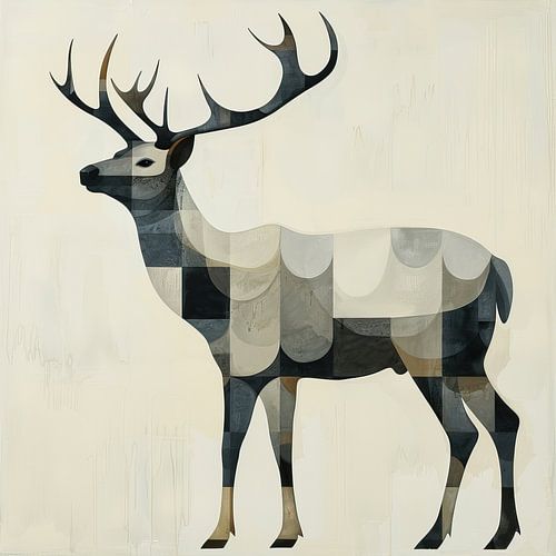 Cerf moderne en gris