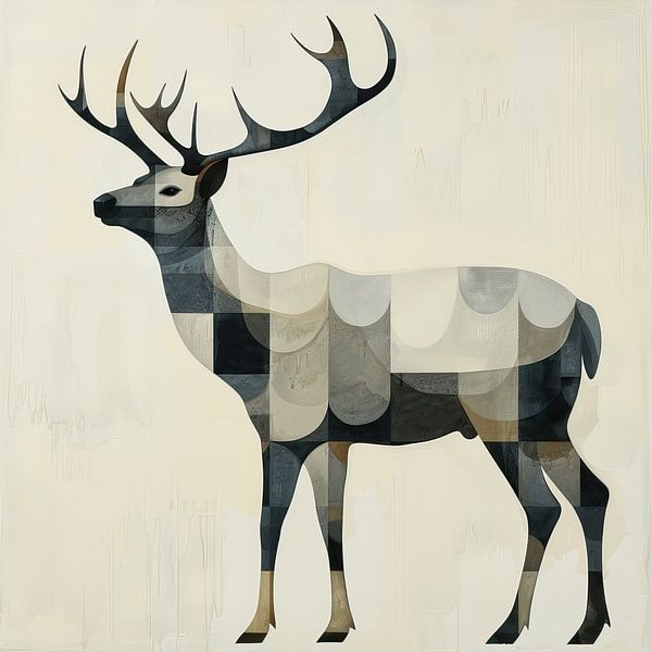 Modern Deer in Grey by Modern Collection
