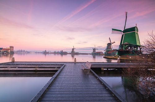 Zaanse Schans bij zonsopkomst