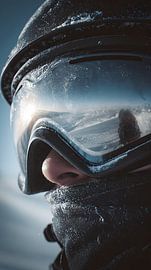 Close-up of person wearing ski helmet and goggles by MNS Designs