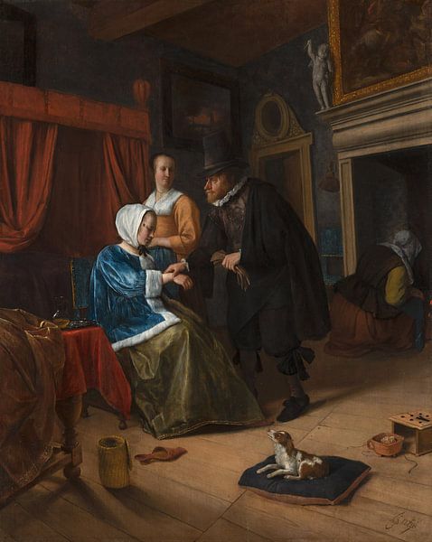 Das kranke Mädchen, Jan Steen. von Meisterhafte Meister