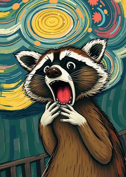 Ängstlicher Waschbär Kunst von MIROKKU