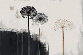 Abstrait botanique dans le style japonais sur Japandi Art Studio