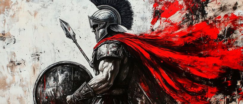 Warrior with red cloak - Dramatic by Poster Art Shop