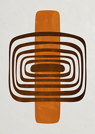 Moderne minimalistische, organische und geometrische abstrakte Kunst in Erdtönen. von Online Arts