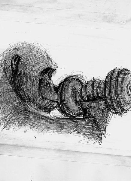 MONKEY STRONG BLACK AND WHITE by Vincent Jacobs