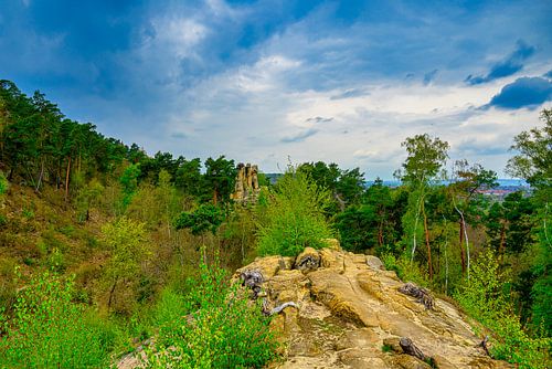 Ein Blick auf den Klusfelsen im Harz