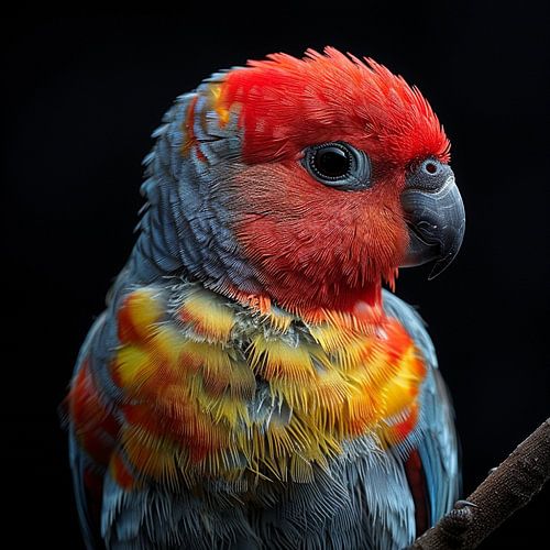 Portrait en gros plan d'un perroquet rosella pourpre