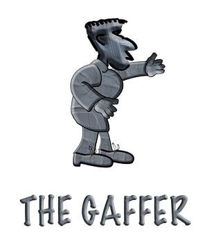 Le personnage de Gaffer Grüntyers avec du ruban adhésif. sur Richard Wareham