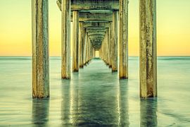 Golden Pillars - Scripps Pier by Joseph S Giacalone Photography