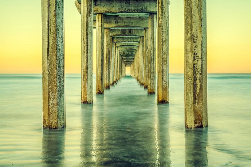 Golden Pillars - Scripps Pier by Joseph S Giacalone Photography