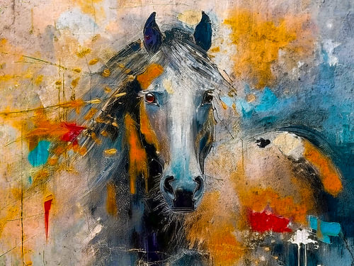 cheval multicolore
