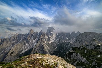 Uitzicht Cadini di Misurina in de Dolomieten tijdens de lente